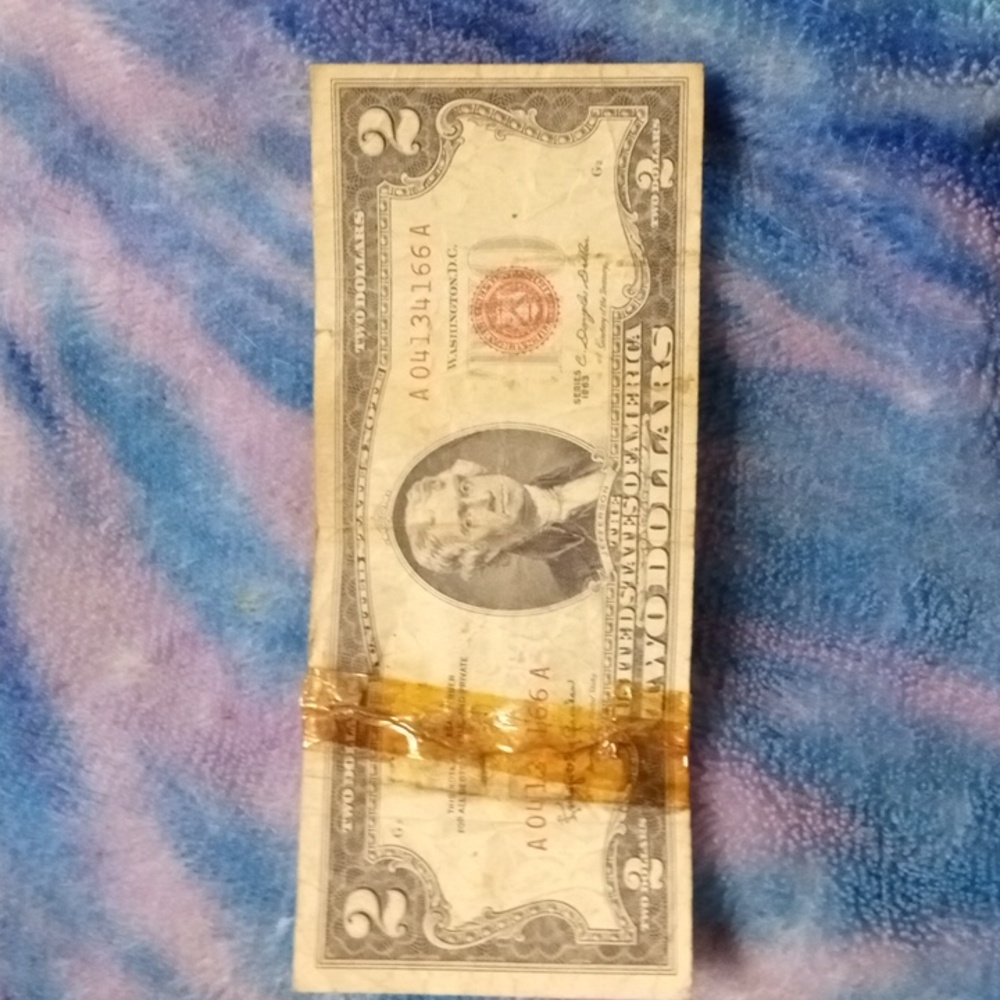 RARE $2 bill with red stamp